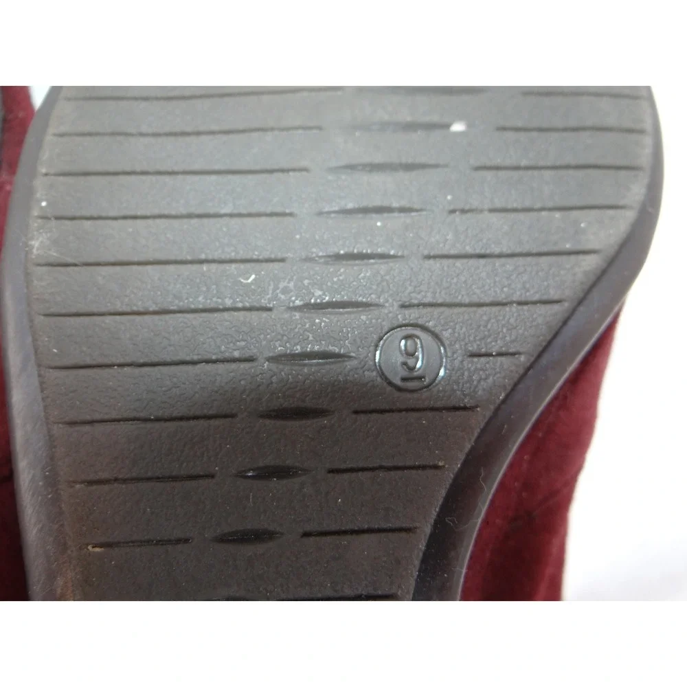 Easy Spirit‎ Womens Burgundy Suede Wedge Heels Shoes Size 9
